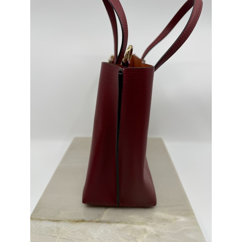 Coach Burgundy Tote Bag with Gold Accents - Picture 3 of 16